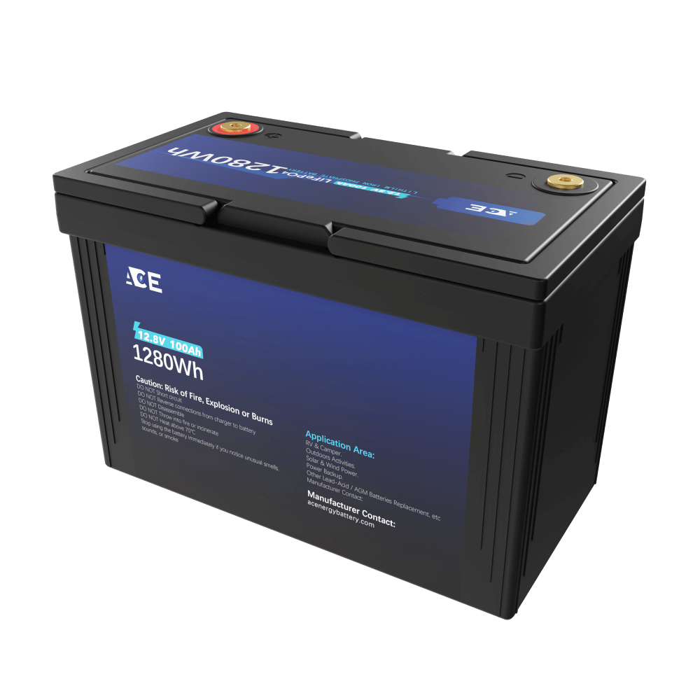 ACEnergy 12V 100Ah LiFePO4 Li-Ion Battery supply 12.8V 1280Wh notes