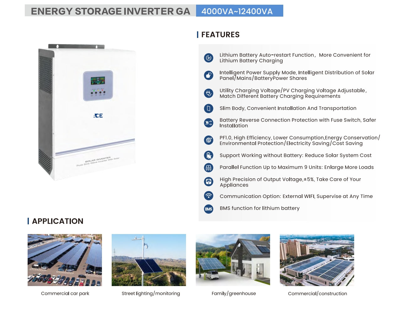 ACEnergy 3KW 5.5KW 11KW PV/Solar Inverter Supplier/Manufacturer Factory Price in Stock